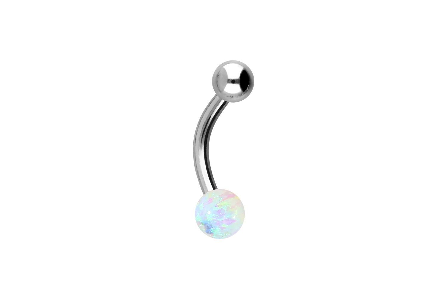 Titan Mini Bananabell Piercing SYNTHETISCHER OPAL + TITAN-KUGEL